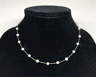 Lot 008 
Saltwater Pearls and 14k Necklace