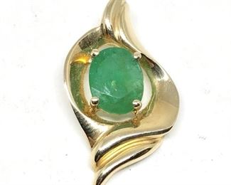 Lot 013 
Emerald 14 Karat Enhancer Pendant