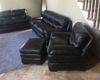 Carter Leather Sofa Living Room Set