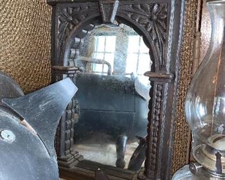 Vintage wood carved mirror