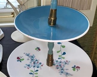 Vintage 2 tier dessert stand