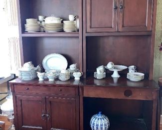 Yeah, I know there are dishes on it but it is a 3 pc office wall unit - 2 of 3 pc set