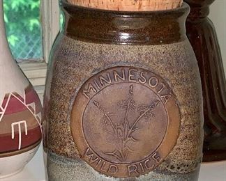 Minnesota wild rice clay jar