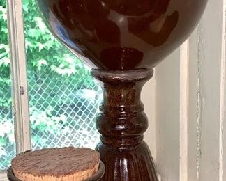 Wood bowl on pedestal
