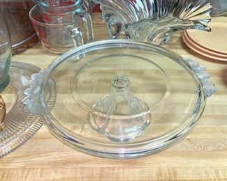 Vintage glass cake plate