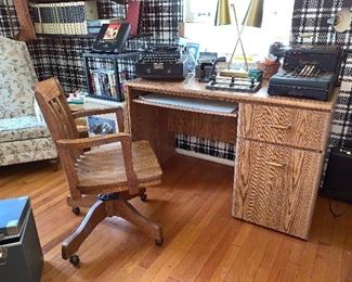 Oak desk and chair