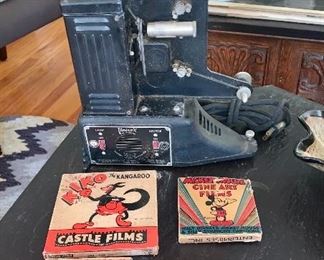 Vintage Projector and Mickey Mouse films
