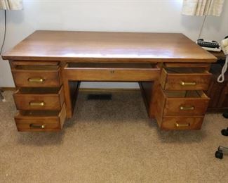 Office Room Right: Beautiful Indiana Desk Company Vintage Desk. All wood--well made.