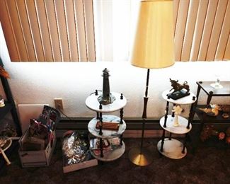 Family Room Left: Lamps, Marble Tables 3 high