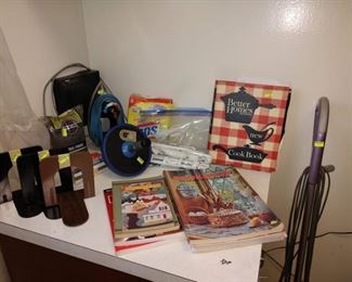 Utility Room Left: Better Homes Cook Book, Book Ends, Other Stuff
