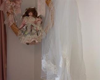 1st Bedroom Right: Doll, Wedding Veil