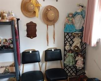 1st Bedroom Right: Collector Dolls, Straw hats, Collector Spoon Holders, Church Chairs 2 of 4