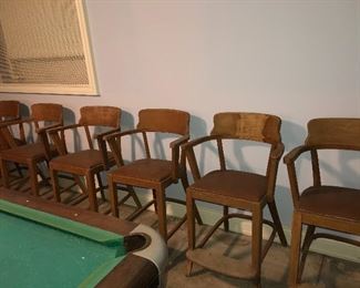 Vintage bar stools (many have the ends of there feet chipped off)