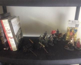 civil war figurines and books
