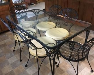 Iron Table with 6 Chairs- (used indoors)