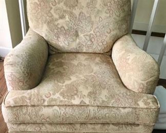 Damask Upholstered Club Chair