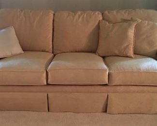 Very Nice Upholstered Sofa   -ITS NOT PINK-  its actually a pretty pale yellow (sorry for the color  confusion)