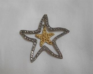 14 k and Sterling Star Pendant