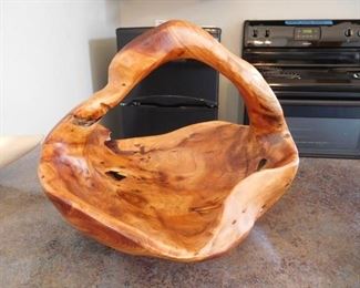 Carved Wooden Basket