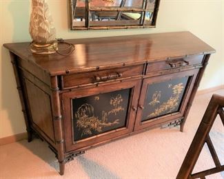 Century furniture elegant Chinese Chippendale style sideboard. Available for pre-sale. Text Patty at 847-772-0404 to inquire or make an offer.