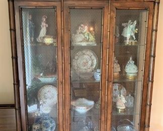 Vintage Century furniture Chinese Chippendale display cabinet. Available for presale. Text Patty at 847-772-0404 to inquire or make an offer.