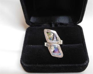 Sterling Abalone  Ring