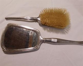 Sterling Brush and Mirror