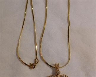 14 k Chain and 10 k Cross Necklace