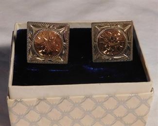Sterling and 10 k Cuff Links