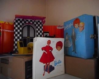 Vintage Mod Barbie House, Barbie Doll Wardrobe Cases