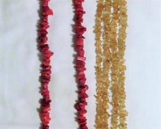 Coral and Citrine Necklaces