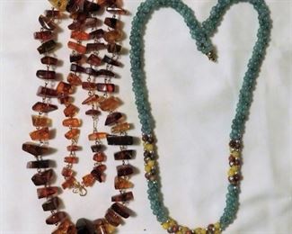 Amber and Jade Necklaces
