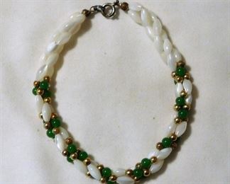 Mother of Pearl and Jade Bracelet