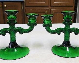 Forest Green Candle Holders