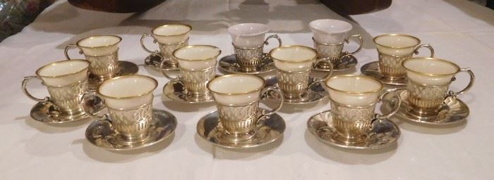 Lenox Sterling and Porcelain Tea Set