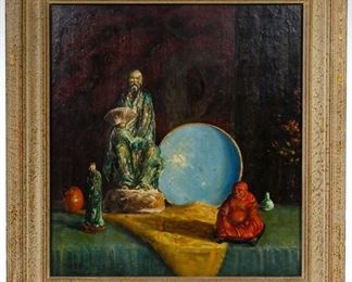 Miles Jefferson Early American 1886 1957 Temple Treasures Oil on Canvas