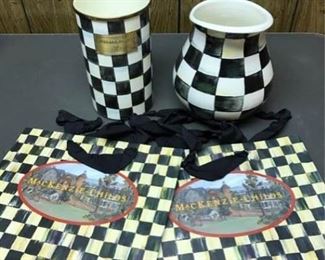 MacKenzie Childs Metal Pitcher and Wine Cooler