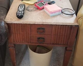 10- Mid century accent table with marble top