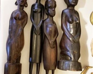 e- Various hard wood carvings from Africa