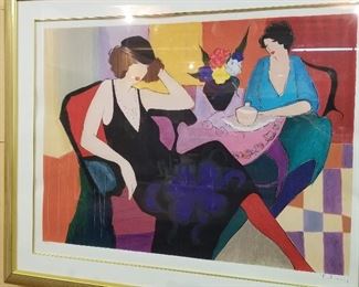 74- "Maria & Susie"  Serigraph Signed by Itzchak Tarkay. Number 248/350. Measures out at 37" x 23"  Frame included 45" x 37-1/2"