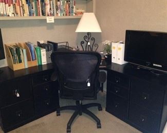 3 piece desk unit and office chair