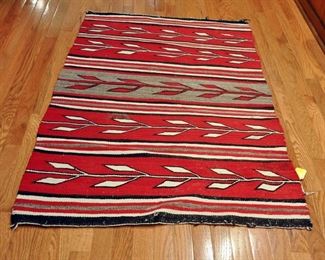 Chinle Bands - 1950s, 55.5" by 34", learning patterns, Navajo corn, ends coming loose