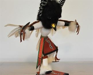 Large White Eagle Dancer Kachina with removable headdress