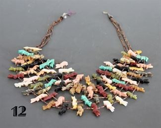 Fetish "bib" necklace with 5 strands of fetishes