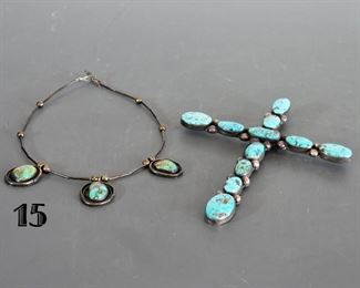 The cross in this pair is 6" tall. It is a pendant