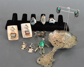 Misc. pieces including cuff links, earrings, etc. Sun God ring was removed from sale.