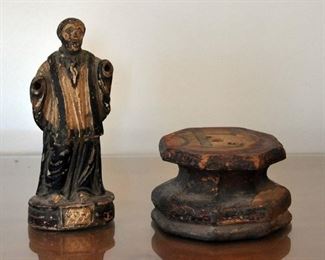 This small saint is possibly the oldest one from around 1839 - shown with a base that has no saint