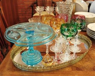 Remaining 6 cut to clear stems with antique cake stand