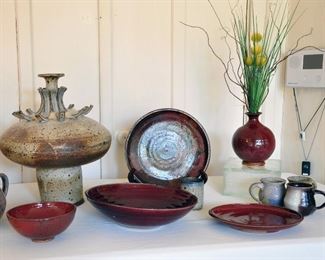 1960s ceramic studio art by Franz Kriwanek - some of the items' glazes occur when using cotton seed ash.