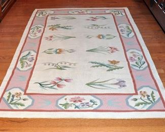 Floral Chinese Kilem wool rug, original price $750